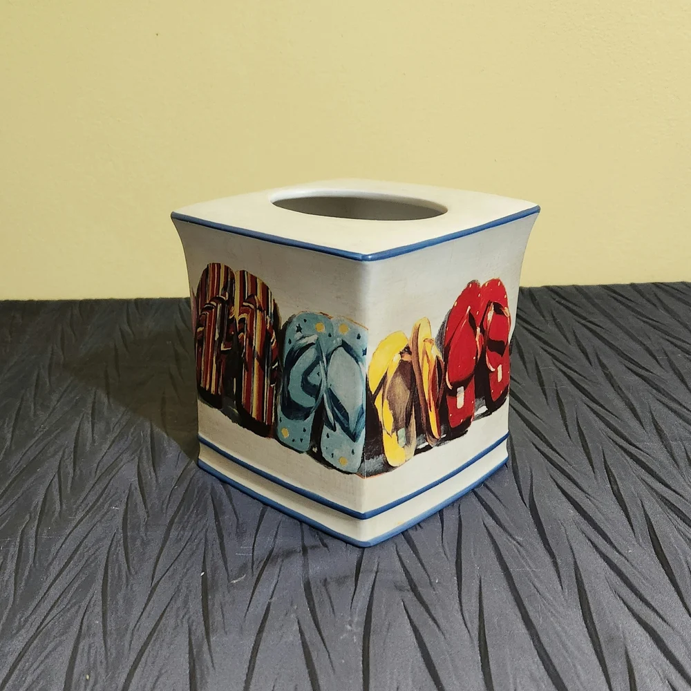 Colorful Flip-Flop Tissue Box Cover